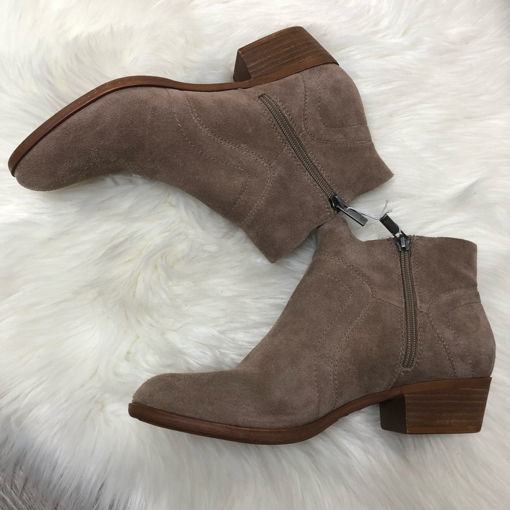 Lucky Brand Taupe Suede Booties Size 10 - Picture 3 of 7